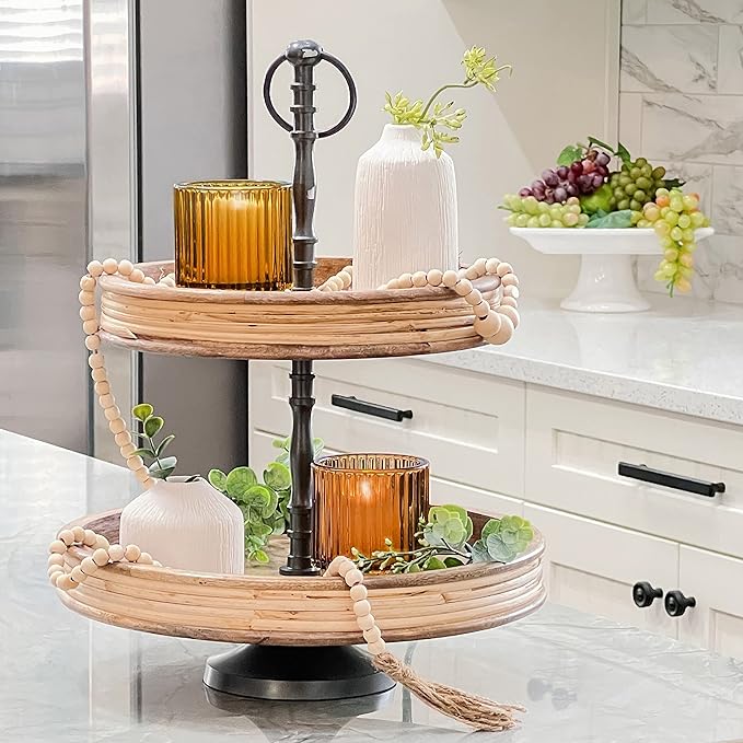 Kate Aspen Vintage Glass Tealight & Amber Votive Candle Holders (Set of 6) – Rustic Fluted Candle Holder Set, Boho Home Decor, Wedding Table Centerpieces, Farmhouse Kitchen Table Decor