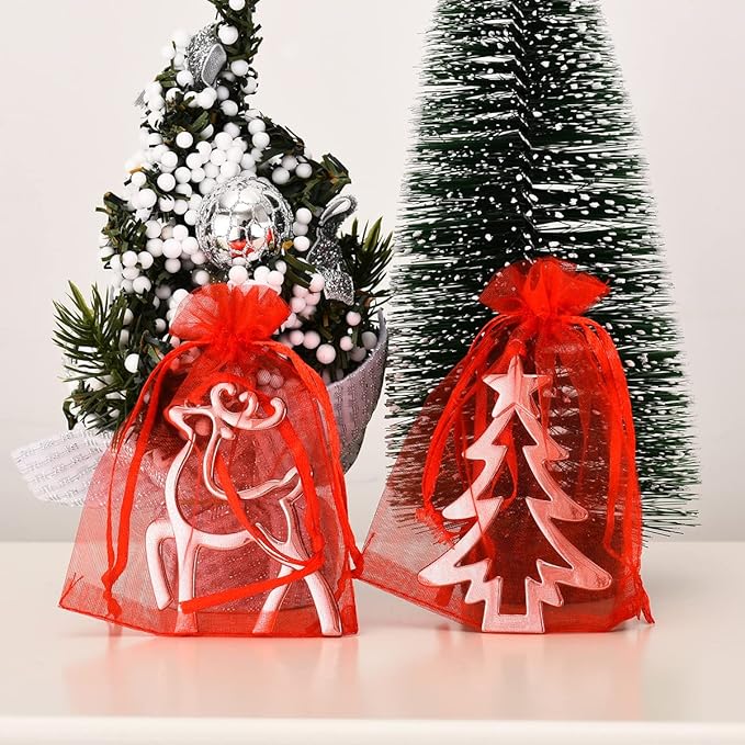 Set of 6 Christmas Hanging Ornaments,Silver Christmas Ornament for Xmas Tree Decor, Christmas Tree Ornament-Snowflake Reindeer Snowman Christmas Tree Ornament Gift (6, Mixed Set)