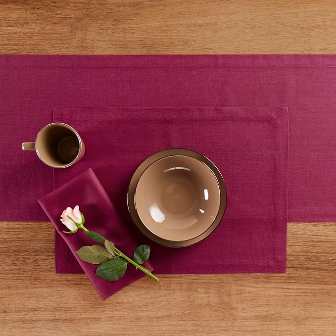 Solino Home Linen Table Runner 72 Inches Long - 100% Pure Linen Beet Table Runner 14 x 72 Inch for Valentines, Winter - Diana Medium Weight