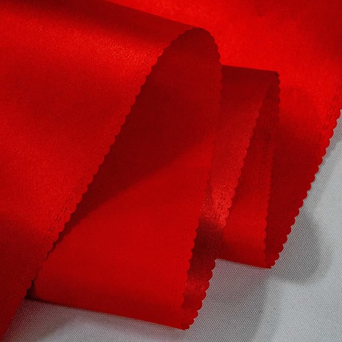 15 Pack Red Table Runners, Christmas Satin Table Runner 12x108 Inches Long, Silk and Smooth Fabric Table Runner for Wedding, Parties, Banquets, Events Decoration