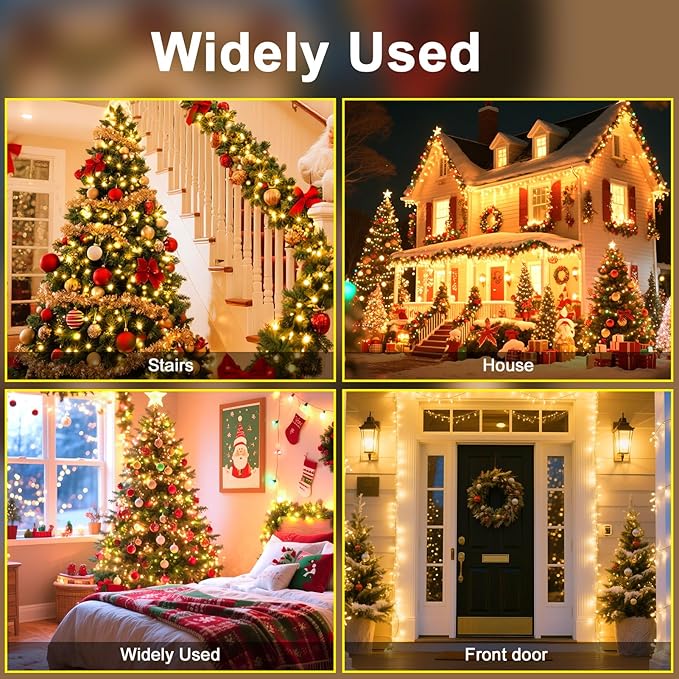 98 FT 300 LED String Lights Outdoor Indoor, Christams String Lights Waterproof 8 Modes & Timer, Fairy Lights Plug in for Bedroom, Weeding, Patio, Party, Holiday,Christmas Decor (Warm White)