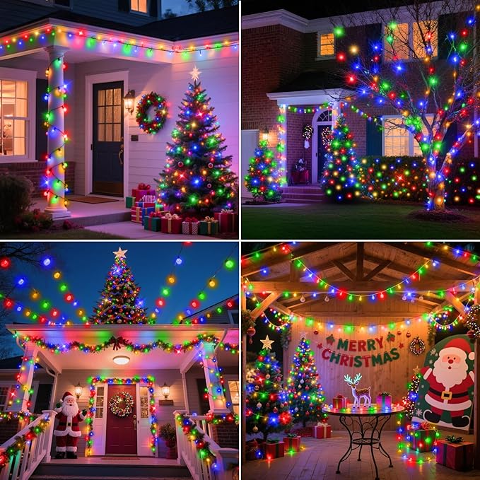 590FT 1500 LED Christmas Lights Twinkle Fairy Lights Outdoor Waterproof Super Long LED String Lights 8 Modes & Timer for Xmas Yard Tree Patio Wedding Holiday Party Decorations(Multicolor)