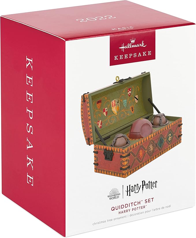 Hallmark Keepsake Plastic Christmas Ornament 2022, Harry Potter Quidditch Set with Motion