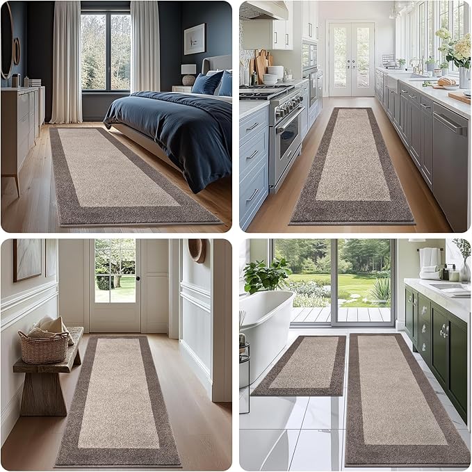 Washable Area Rug 48" x 72", Non Slip Kitchen Rug for Floor, Absorbent Entrance Runner Rug for Bedroom, Living Room, (Roll Packing)