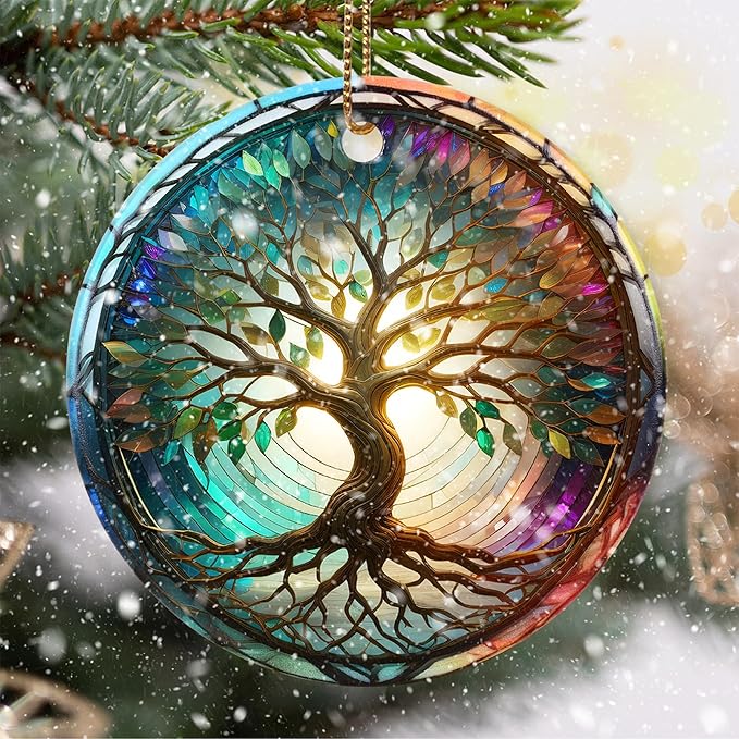 Touber Christmas Ornament, Christmas Ornaments for Tree, Tree of Life Christmas Tree Decor, Holiday Ornament