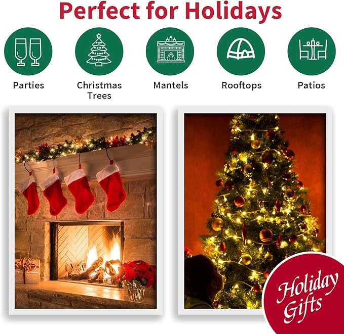 LAMPHOME 100 Count Warm White - String Lights - 21.6FT LED Christmas Light, Mini led for Indoor Outdoor Home Holiday Party Wedding Independence Day Decoration
