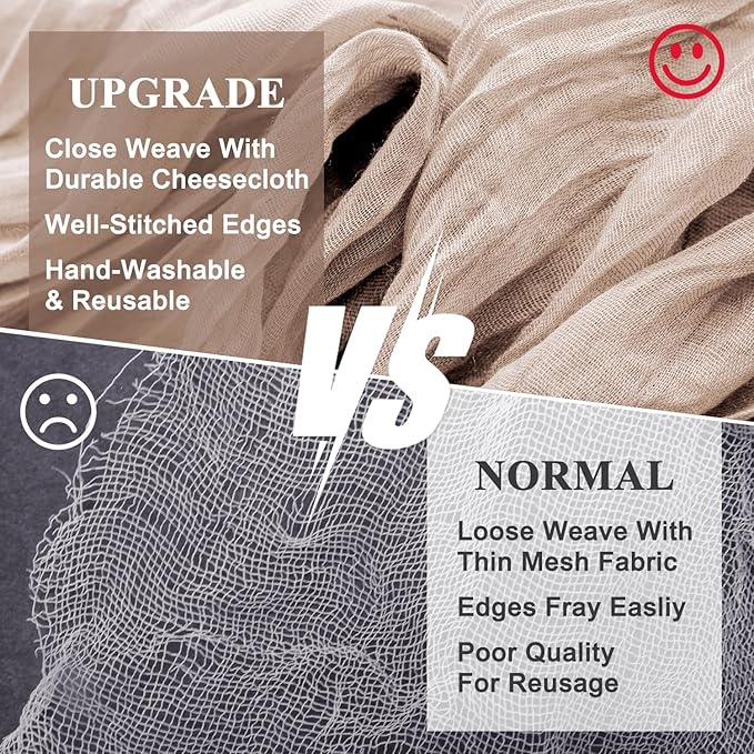 Wokceer Cheesecloth Table Runner 12Pack 10FT Nude Pink Christmas Gauze Cheese Cloth Table Runner for Party Long Rustic Sheer Table Runners for Baby Bridal Shower Wedding Easter Table Decor