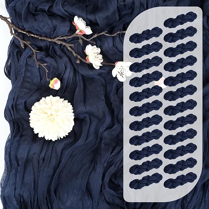 25 Pack Navy Blue Cheesecloth Table Runner 17 x 108 Inch Fall Thanksgiving Boho Rustic Farmhouse Gauze Cheese Cloth Runner for Wedding Party Baby Shower Home Decor Holiday Decorations