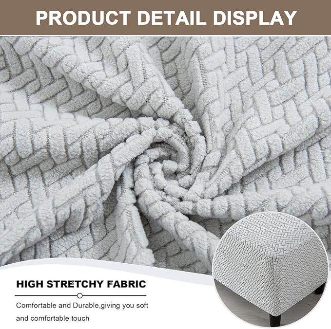 Eco-Ancheng Ottoman Cover Stretch Rectangle Footrest Stool Slipcover Ottoman Bench Covers Footstool Protector Covers Storage Ottoman Slipcovers for Foot Stool with Nonslip Elastic Bottom,02