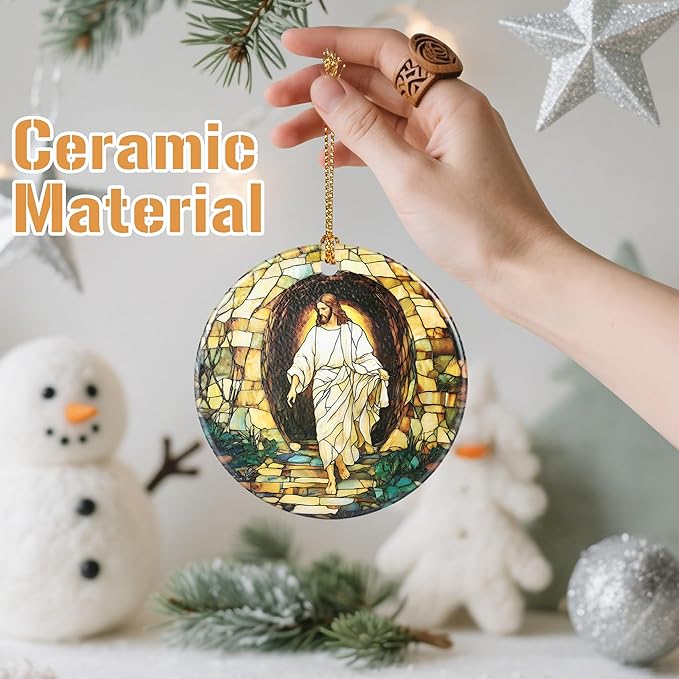 Christian Christmas Decorations, Christmas Tree Ornaments, Keepsake Ornaments, Holiday Decor, Christian Gift, Religious Gifts, Holiday or Xmas Gifts - He is Risen! The Resurrection of Jesus