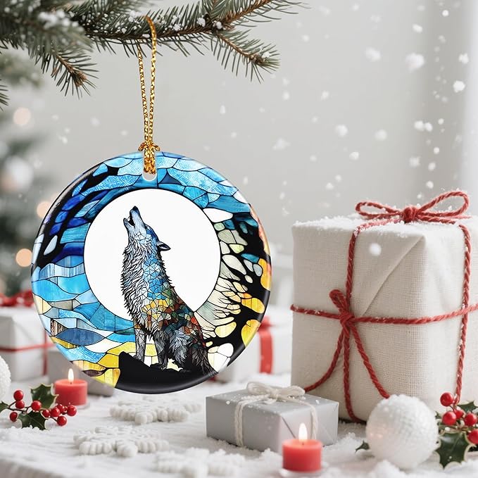 Wolf Christmas Decorations for Tree, Christmas Ornaments, Keepsake Ornaments, Holiday Decor, Xmas Gifts, Gifts for Wolf Lovers, Animal Lovers