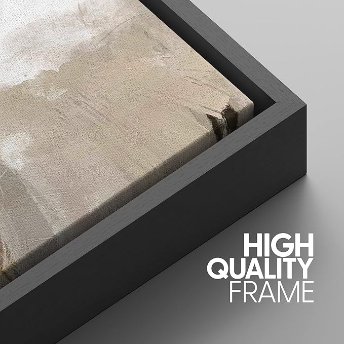 SIGNWIN Framed Canvas Print Wall Art Set Brown Pastel Watercolor Paint Strokes Shapes Abstract Illustrations Modern Art Decorative Nordic Calm/Zen for Living Room, Bedroom, Office - 24"x36"x3 Black