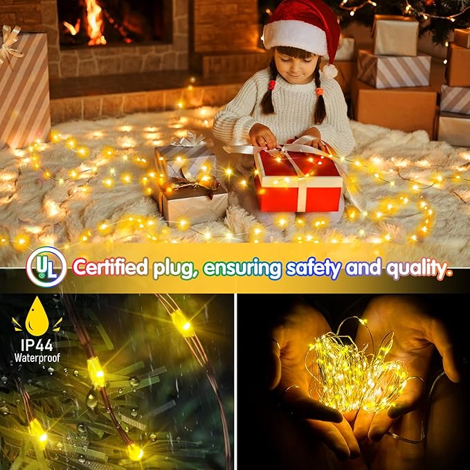 KNONEW 532FT Outdoor Christmas Fairy Lights Plug in,1600 LED String Lights Outdoor Waterproof 8 Modes Memory Times for Wedding Bedroom Walls Garden Trees Decoration(Warm White)