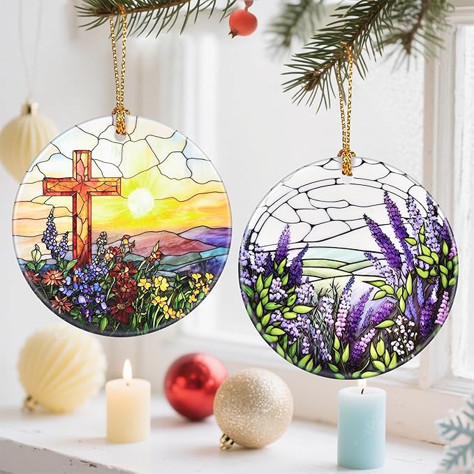 Religious Christmas Ornament, Christmas Tree Ornaments, Keepsake Ornaments, Holiday Decor, Cross Gift, Christian Gift, Religious Gifts, Holiday or Xmas Gifts
