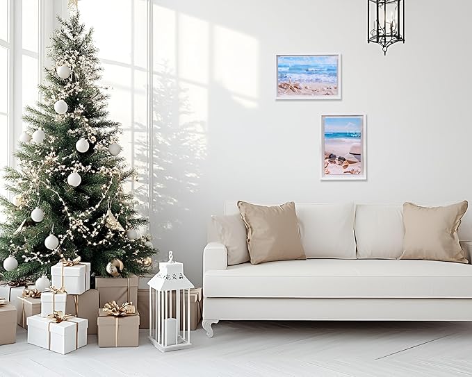 DLQuarts 18x24 Floating Picture Frame for 16x20/13x19/12x18/11x14 Photos, 2-Pack Solid Wood Double Plexiglass Wall Art Frames, Any Size Photo up to 18x24 Display, White
