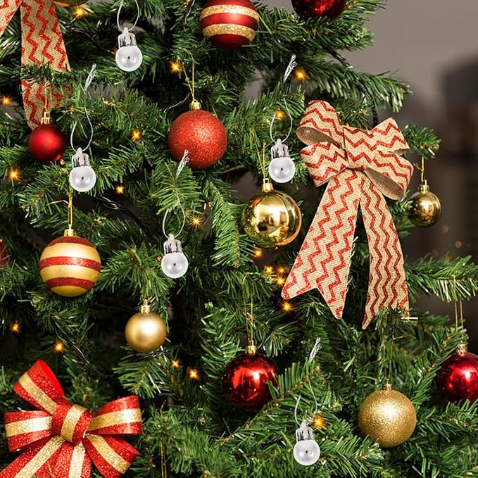 BESPORTBLE 24pcs Christmas Balls 0.8 Inch Mini Christmas Ball Ornaments Shatterproof Baubles Miniature Tree Decorations Hanging Pendants for Holiday Home and Store Decor