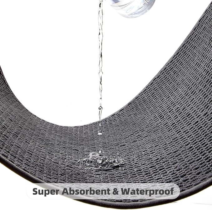 Bathroom Rugs Non Slip Washable, Super Absorbent Thin Bath Mat Small Quick Dry Low Pile Bathroom Rug, Dark Grey 20"x30"