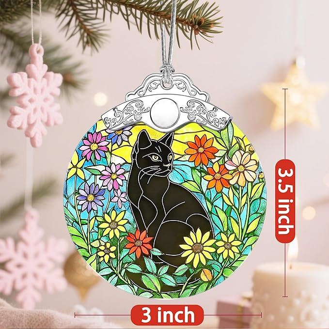 Christmas Ornaments – Black Cat Ornaments for Christmas Tree, Xmas Decorations, Holiday Decor, Gift Ideas, Housewarming, Holiday & Xmas Gifts for Cat Lovers