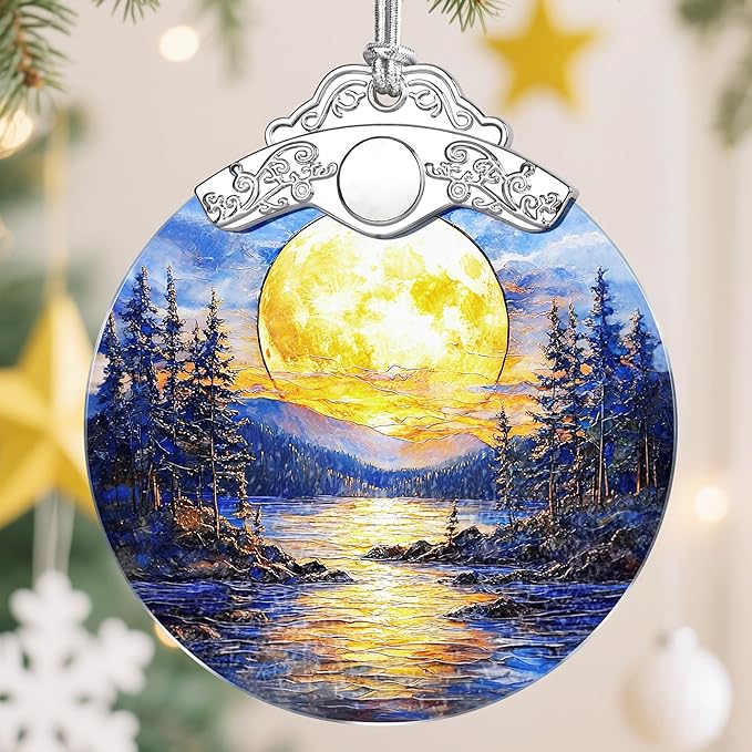 Full Moon Christmas Ornaments, Christmas Decorations, Hanging Ornaments for Tree, Holiday Decor, Holiday & Xmas Gifts, Gifts for Friends, Coworkers, Neighbors