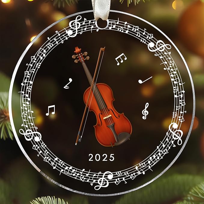 Violin Ornaments - Violin Christmas Ornament - Music Ornaments for Christmas Tree - Music Gifts for Lovers, Players, Teachers, Girls, Women - Acrylic Ornament 2025