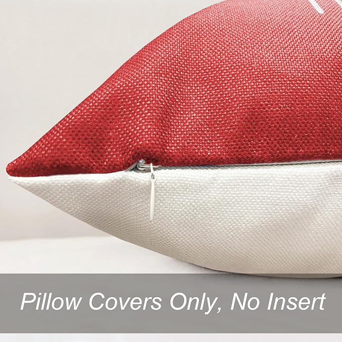 Decorative Throw Pillow Covers Set of 4 Wine Red Pillow Covers 20x20 inch Throw Pillow Cases Linen Square Pillow Case,Farmhouse Outdoor Modern Boho Pillow Covers for Couch Sofa Living Room