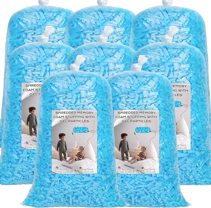 Bean Bag Filler, 40lbs Shredded Memory Foam Filling, Bean Bag Chair Filling Stuffing, Bean Bag Refill Insert, Punching Bag Filler, Pillow Filler Stuffing for Stuffed Animals/Couch/Dog Bed/Coop