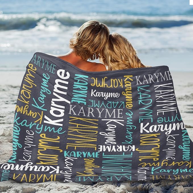Personalized Name Blanket for Kids and Adult Customized Blanket for Boys Girls Baby Personalized Blanket and Throws Super Soft