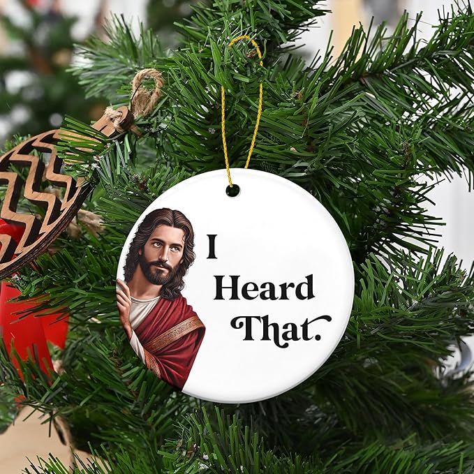 FLAGWIX Christmas Funny Gifts for Women Men - Ceramic Christmas Ornaments 2025 for Tree Decorations - White Elephant Gifts for Adult, Funny Ornament Ideas, Stocking Stuffers Gift for Men Women