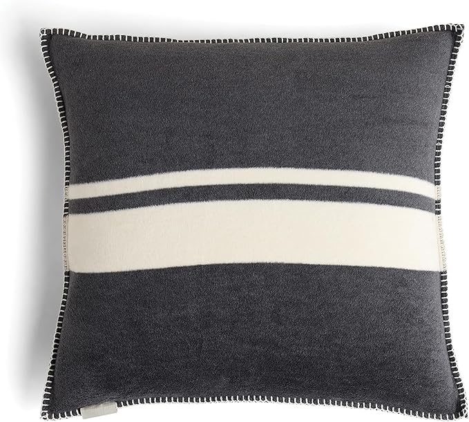 Preston Lane Highrise Throw Pillow 21" x 21", Premium Cotton Blend, Decorative Accent Pillow for Sofa, Bed & Boho Home Décor, Made in Portugal, Slate