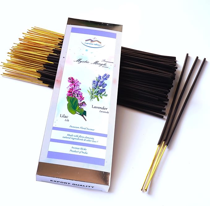 Lavender and Lilac Incense Sticks - Premium Quality Artisan Blend Hand-Dipped Incense - Uplifting, Calming, Stress-Relief, Relaxation, Meditation