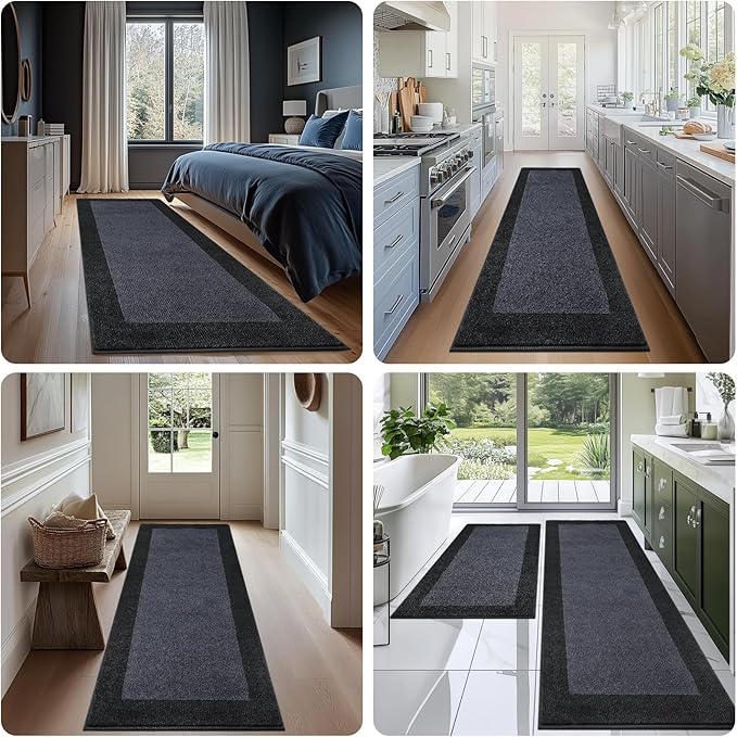 Washable Area Rug 48" x 72", Non Slip Kitchen Rug for Floor, Absorbent Entrance Runner Rug for Bedroom, Living Room, (Roll Packing)