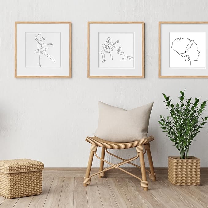 8x8 Oak Wood Picture Frame - 8x8 Photo Frame, 8x8 Picture Frame Wood, Natural Solid Wooden Picture Frames for Wall Art Photo and Prints(1 Pack, Beige)