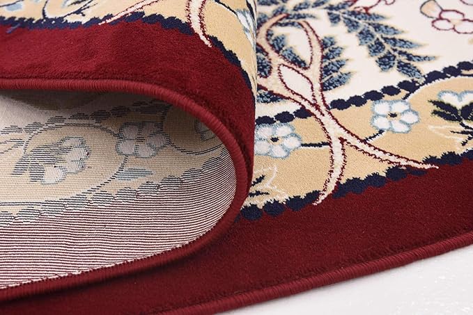 Unique Loom Narenj Collection Area Rug - Bristol (10' Round, Burgundy/ Beige)