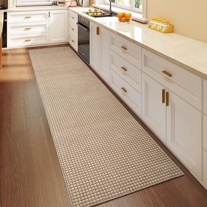 Boho 2x8 ft Runners for Hallways Extra Long Woven Washable Kitchen Runner Mat Rugs Non Slip, Soft Entryway Laundry Hall Floor Runner Carpet for Indoor Backdoor Bedroom Hallway Living Room, Brown