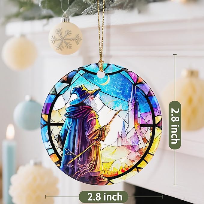 Wizard Christmas Decorations for Tree, Christmas Ornaments, Keepsake Ornaments, Holiday Decor, Xmas Gifts, Gift for Fantasy Lovers, Gifts for Friends or Family