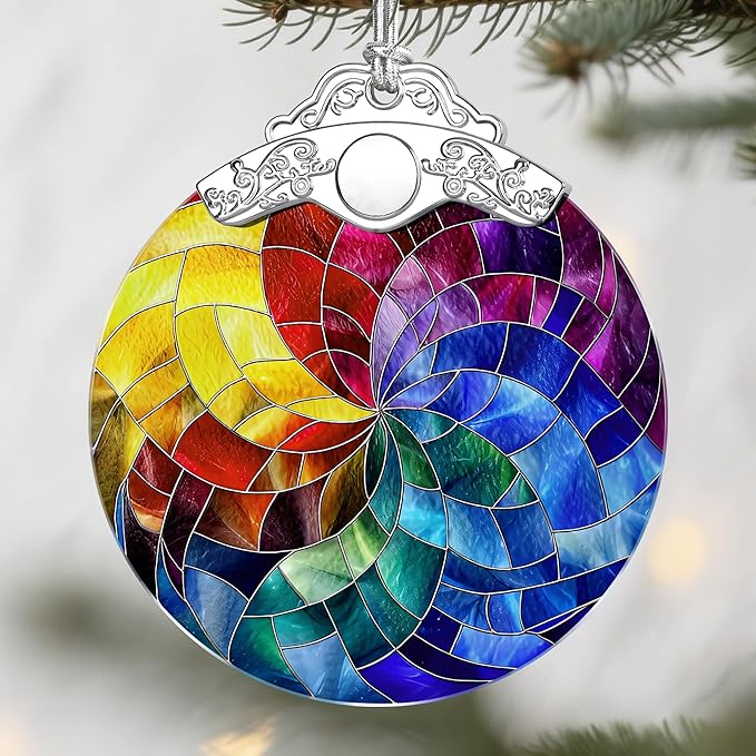 Christmas Ornaments: Christmas Tree Ornaments, Rainbow Spiral Holiday Decor, Stocking Stuffers, Gift Ideas, Xmas Gifts, Gifts for Art Lovers, Spiritual Seekers, Festive Decor Lovers