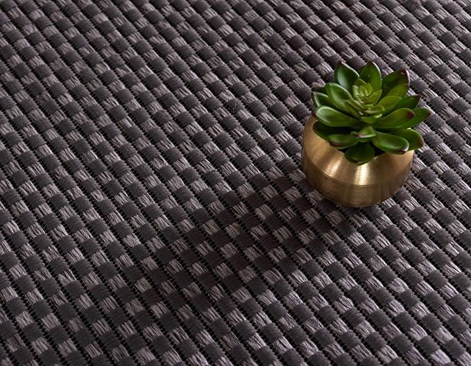Unique Loom Outdoor Border Collection Area Rug - Multi Border (7' x 10' Rectangle, Gray/ Black)