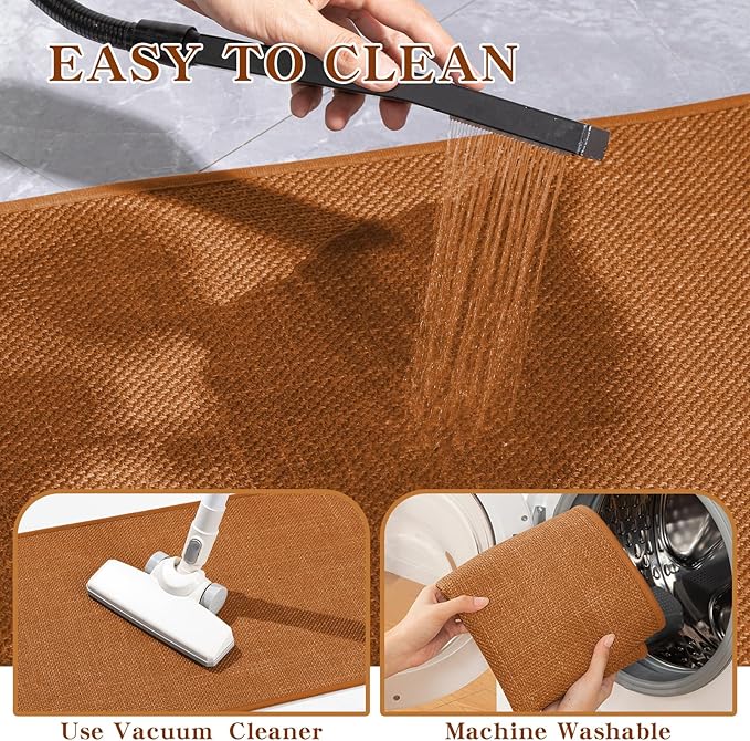 chakme Bathroom Rugs Mat U-Shaped 24x17, Ultra ThinNon Slip Bath Mat Small Quick Dry Absorbent Bath Matfor Bathroom Floor, (Orange, U-24"x17")