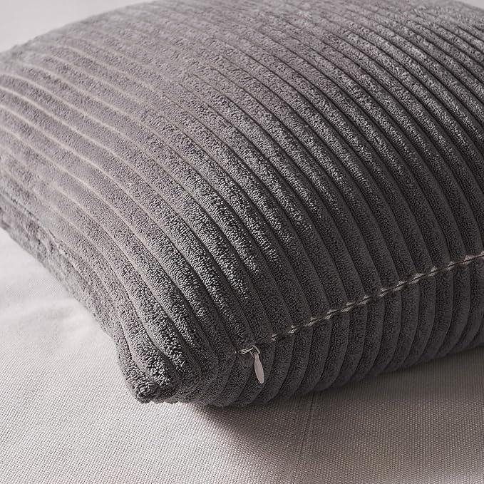 Topfinel Decorative Throw Pillow Covers Cushion Cases, Set of 4 Soft Velvet Modern Double-Sided Designs, Mix and Match for Home Decor, Pillow Inserts Not Included (24x24 inch, Grey)