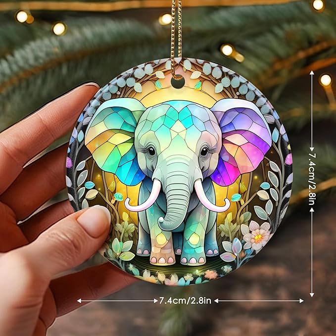 Touber Christmas Ornament, Elephant Christmas Ornaments for Tree, Christmas Tree Decor, Holiday Ornament