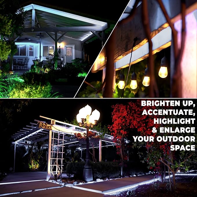 WYZworks 288LEDs, 25ft LED Outside Rope Lights, Waterproof Permanent Outdoor ETL Certified Connectable Clear Tube, Christmas Palm Tree Holiday Decorative Landscape Patio Accent Lighting - Cool White