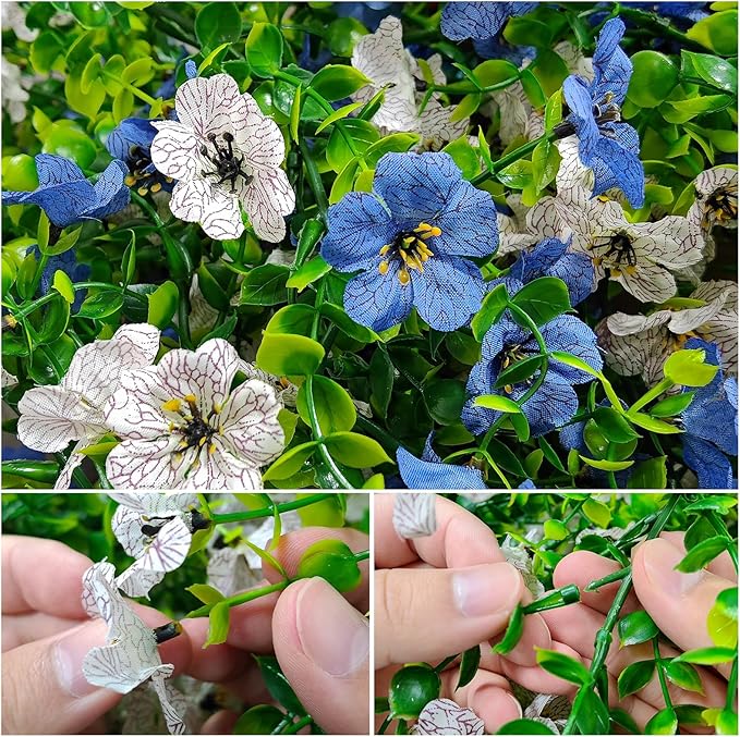 4 Pcs Faux Flowers Garland Plant, Artificial Vines Hanging Flowers Leaves Greenery Garland for Wedding Backdrop Arch Wall Decor, 6 Feet/pcs UV Resistant Indoor Outdoor