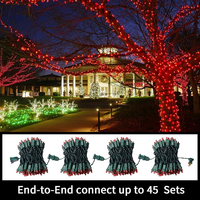 LAMPHOME 100 Count Red -String Lights - 21.6FT LED Christmas Lights, Mini led Lights for Indoor Outdoor Home Holiday Party Wedding Independence Day Decoration