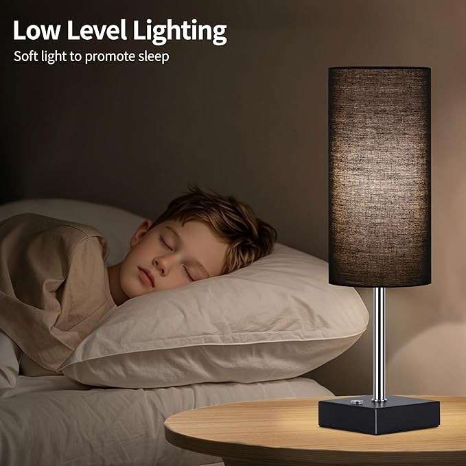 AVV Cordless Table Lamp with Dimmable, Rechargeable 3 Modes Battery Powered Bedside Lamp, Battery Operated Lamps for Night Stand, Touch Lamp for Bedroom, Living Room, Reading,15 Inch Black 2PK