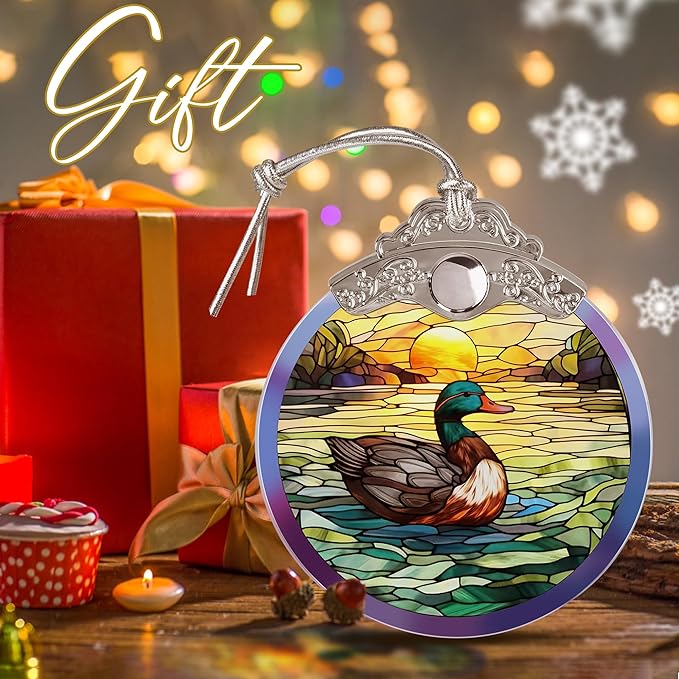 Hanging Ornament - Duck Christmas Tree Ornaments & Suncatcher for Duck Lovers