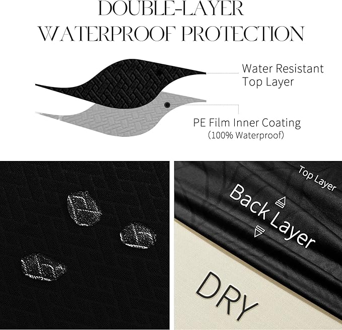 MOSAYT 100% Waterproof Dining Room Chair Covers Set of 6, Super Fit Stretch Jacquard Parson Chairs Slipcovers Removable Washable Chair Seat Protectors for Home, Kitchen, Banquet (Black - XL)