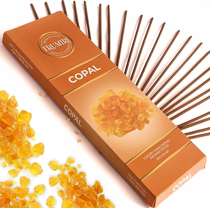 Copal Incense Sticks - Pack of 100 Insence-Sticks for Spiritual Purification - Made with Natural Non Toxic Incienso De Copal - Scented Insense Agarbatti Incents