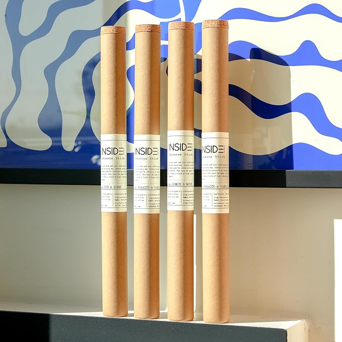 Lemon & Musk Incense Sticks – 11 Inch Bamboo and Natural Wood Blend – Clean-Burning, Low Smoke – 1 Hour Burn Time – 20 Sticks.