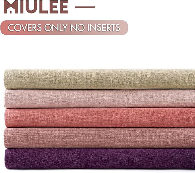MIULEE Plum Purple Couch Pillow Covers 18x18 Inch, Set of 2 Soft Chenille Decorative Square Throw Pillow Covers Farmhouse for Sofa Living Room Bed
