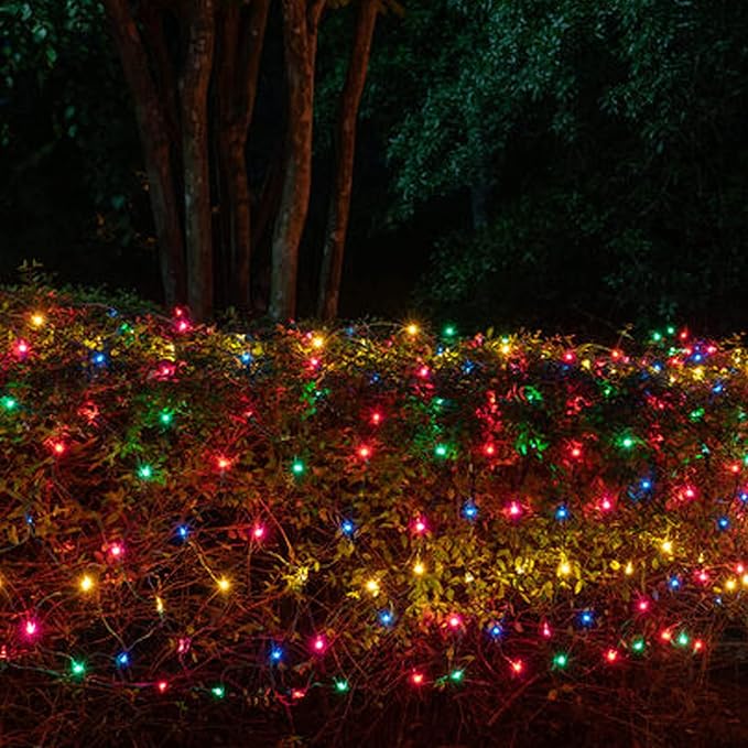 Dazzle Bright Battery Operated Christmas Lights, 2 Pack Total 32Feet 100LED Clear Mini String Lights Waterproof with 8 Modes for Xmas Indoor Outdoor Yard Holiday Wedding Decorations (Multi Color)